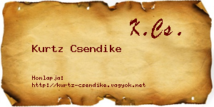 Kurtz Csendike névjegykártya